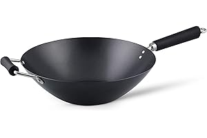 Ken Hom KH435001 Poêle à Wok, 35cm, Revêtement Antiadhésif Acier au Carbone, Excellence, Induction/Compatible avec les Ustensiles en Métal, Passe au lave-vaisselle, Garantie de 2 ans