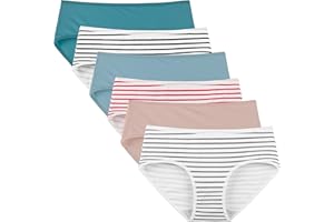 INNERSY Mutande Donna Cotone Vita Media Comode Slip Elasticizzato Intimo di Base Pacco da 6