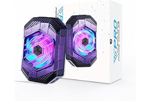 Progameplays Phone Cooler RGB Gaming, Halbleiter Heizkörper, schnelles Kühlkissen, Smartphone, kompatibel mit iPhone/Android Pubg Mobile, Kabeljau Mobile (Dunkelviolett und Schwarz)