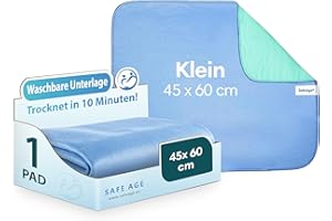 Safe Age® Inkontinenzunterlage waschbar - 45x60cm, Inkontinenz Bettunterlage für Erwachsene, Kinder und Haustiere, wasserdichte Matratzenauflage