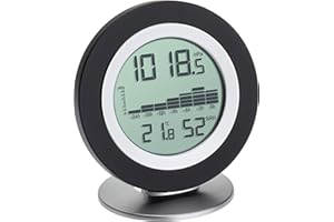 TFA Dostmann Digital barometer thermometer hygrometer COSY BARO, 35.1154.01, suitable for the WeatherHub SmartHome system, easy installation, indoor, black