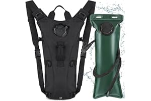 Neloheac Sac à Dos Hydratation Tactique avec 3L Poche Eau, Sac D'Hydratation Imperméable Léger pour Homme Femme, Sac Eau Courir Equitation Chasse Randonnée