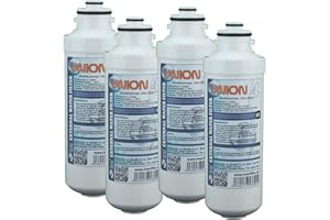 UNIONFILTER Ersatzkartusche für Wasserfilter "Union 4" Externer Kühlschrankfilter für SbS Kühlschrank. Filter Pack ohne Kopf (4-er Pack)