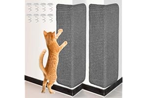 Zocipro 2 Stück Kratzwand für Katzen, Kratzmatte Katze Wand 50 x 25 cm, Eckenschutz Katze, Sisal Katzen Kratzmatte zum Kleben, Katzenkratzbretter für Sofa Möbel Tür Kratzschutz, Grau