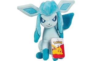 Pokémon 20 cm (8 tum) Glaceon-plysch - Officiellt licensierad - Eevee Evolution-figur - mjuk fylld djurleksak av hög kvalitet