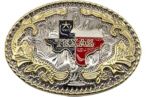 WMG Texas State Belt Buckle Flag Map Cowboy Rodeo Western Fashion Star Gold Tone Color Horse Rooster Bull Scorpion Masonic