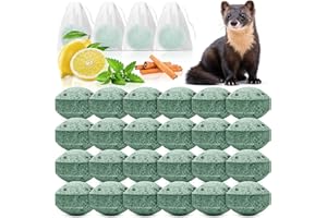 PUCIUUA Marderschreck Auto - 24er-Pack Marderabwehrauto Anti Marten Kugeln, sicher für Menschen, Haustiere, Wirksames Marderabwehrmittel für Garten und Garage, Dachboden, Auto, Garten gegen Marder, Mäuse