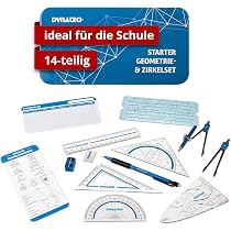 Facile Scriptum 13-teiliges Zirkelset – Mit Metall-Zirkel, Schnellverstellung, Geodreieck & Etui