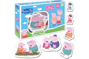 ‎MAGDUM magdum Peppa Wutz Spielzeug Peppa und Familie - 21 GROßE Magnete Kinder für Magnettafel - Peppa Pig Spielzeug Kühlschrankmagnete Kinder - Magnete kühlschrank Kinder - Magnet Spielzeug Kinder Pepawuzt