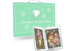 Bellatoi Diamond Painting Album, Affichage Livre pour Peinture Diamant avec Poignée, Livre de Rangement pour Protéger Les Peintures Diamant(Livre Vert A3 30 Pages, contenir 60 Feuilles)