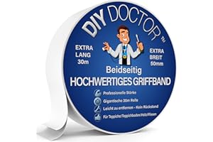 DIY Doctor Teppichklebeband Doppelseitig extra stark - 1x 50 mm x 30 m Teppich Klebeband - Doppelseitig Klebeband für den privaten und professionellen Gebrauch - Doppelseitiges Klebeband Teppich
