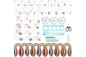Woohome 48 PCS Paper Quilling Kit, Paper Quilling Making Drawing Design and Papers Quilling Tools for Quilling Art Paper DIY Drawing Handcraft Handmade, Home Decoration