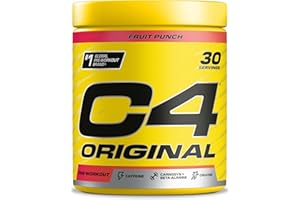CELLUCOR C4 Original Beta Alanine Sports Nutrition Bulk Pre Workout Powder for Men & Women | Best Pre-Workout Energy Drink Supplements | Creatine Monohydrate | Fruit Punch | 30 Servings