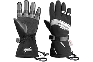 KINGSBOM Waterproof Ski & Snow Gloves, 3M Thinsulate Winter Warm Touch Screen Snowboard Gloves for Men & Women