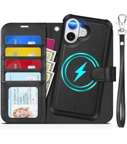 SHIELDON Hoesje voor iPhone 17 5G, [Kaartenvak] [Standfunctie] [RFID-blokker] TPU compatibel met iPhone 17 6,3 2025 - Zwart Gemarmerd