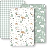 Fiemol Fitted Sheets Mini Cot 83 x 50 cm, Set of 3 Sheets for Next to Me Mini Cot, with Elastic Corners, Ultra Soft and Silky
