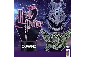 QQAAMZ Harry Potter Veilleuse 3d Illusion Led Tactil Maison Enfant De Decoration Chambre Château De Poudlard De Lampe Cadeau Lampe De Table Gadgets Cadeau Noel 3 En 1