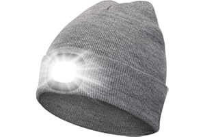 MISERWE Gorro con luz LED Unisex con luz LED Recargable por USB, Gorra Alpina, Regalo para Hombres y Mujeres Adolescentes