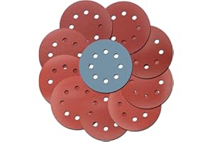 KEELYY Papel de lija 125 mm, 100 unidades 80/180/240/320/400/800/1000/1500/2000/3000 hojas de lija, 8 agujeros redondos para lijadora excéntrica, materiales de madera, aglomerado de metal