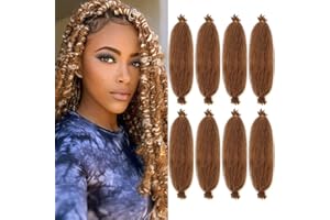 BLISSOURCE Springy Twist Braiding Hair 24Inch Springy Afro Twist Hair 8packs Kinky Twist Hair for Braiding Pre Fluffed Spring Twist Hair Synthetic Curly Braiding Hair Extensions for Black Women(60.96cm,27)