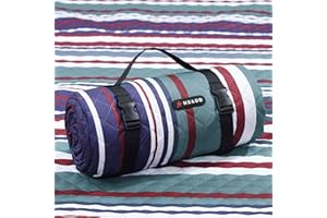 HX&OD Wasserdichte, faltbare Outdoor-Picknickdecke, 203,2 x 203,2 cm, 3-lagig, tragbar mit Gurt, für Camping, Graspark, Wandern, Reisen, Konzerte