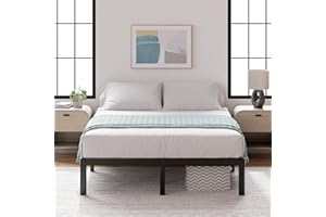 Zinus Yelena Cama 135x190 cm - Altura 36 cm con almacenamiento debajo de la cama - Marco de la cama de plataforma de metal con soporte de listones de acero - Negro