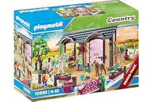 Playmobil 70995 Carrière d'entrainement - Country - Le Poney Club - avec Trois Personnages, Un Cheval, Un Poney et des Accessoires - Univers Equitation Animaux - Dès 4 Ans