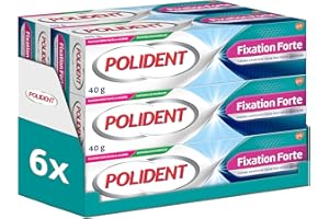 Polident Crema fissativa forte per tutto il giorno, per protesi dentali parziali o complete, confezione da 6 x 40 g