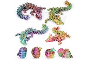 HIMS 4PCS 3D Printed Dragon Eggs with Dragon Inside Graduation Gifts for Kids Mystery Animals Fidget Toy 3D Printed Dinoasur Eggs Kindergarten Graduation Gifts Preschool