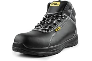Black Hammer Mens Leather Safety Boots S3 SRC Composite Toe Cap Kevlar Non Metallic Metal Free lightweight Work Shoes Ankle Hiker 1500