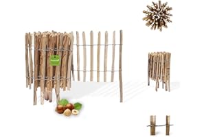 Floranica Clôture en palissade en Noisette avec poteaux, Hauteur 50 cm x 5 m, espacement des Lattes 4-6, clôture de Jardin en châtaignier en Bois, Bordure de Parterre