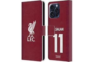 Head Case Designs Officially Licensed Liverpool Football Club Mohamed Salah 2022/23 Players Home Kit Leather Book Wallet Case Cover Compatible With Apple iPhone 16 Pro Max