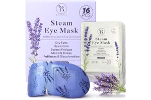 16-pack lavendel ångögonmask för torrhet, svullnad, avkoppling, uppvärmd ögonmask för sömn och resor, självuppvärmande och en