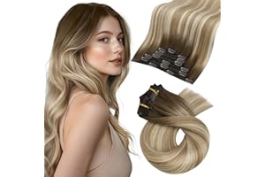 Moresoo Clip Extensions Echthaar Balayage Clip in Extensi...