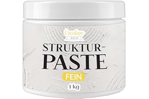 ‎CREATIVE DECO Creative Deco Structural Paste Fine Grain 1 kg | White Filler for Acrylic Painting | Fine Paste for Art Projects, Acrylic Paint, DIY, 3D Effects, Textures | Easy to Apply with Palette Knife