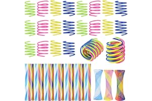 HOCUCHELAND 40 stück Katzenspielzeug Spirale, Verschleißfest und Beißfest Katzenspielzeug Elastisch Spielzeug für Katzen, Buntes Kreatives Kunststoff Spielzeug Katze, Spiralfedern Interaktives Katzenspielzeug