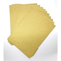 Fogli Glitterati Oro 15 Fogli Specchiato 30x30cm - Carta Metallizzata 250g/m² Per Fai Da Te, Inviti E Decorazioni Cartoncino Dorato