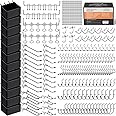 INCLY 278PCS Pegboard Accessories Organizer Kit, Peg Board Hooks Set with Bins for Organizing Various Tools, 1/8 and 1/4 inch Pegboard Hooks Assortment for Hanging Storage,Garage Wall Attachments