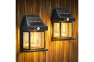 Flacchi Solarlampen für Außen mit Bewegungsmelder -2 Stück Solarleuchten für Außen Wand Garten IP65 Wasserdicht Led Solar Wandleuchte Aussen Kabellos für Veranda Garage Zaun Balkon Warmweiß