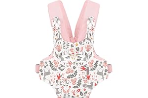 GAGAKU Nosidełko dla lalek dla niemowląt, paski na ramiona z przodu i z tyłu, akcesoria dla lalek, 100% bawełna, różowy jeleń