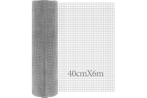 DRERIO Rodent Mesh Roll 400mmX6m Galvanised Wire Rustproof Metal Mesh Rat Proof Mesh Sheet Chicken Wire Mesh Roll, Garden Wire Fence Stop & Prevent Animals Mice & Mouse Access,Mice Deterrent