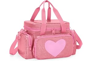 LoDrid Sac de Transport Compatible avec Tonie 2/1, Sac de Rangement pour Lecteur Audio et Accessoires avec poignée et bandoulière, Rose, Sac Uniquement (Conception brevetée)