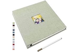 Yopih Fotoalbum, selbstklebend, 40 Seiten, Einband aus Leinen, 28 x 27 cm, Album, DIY, Übergröße, Erhaltung von Babys, Wachstum, Hochzeit, Reise, Familie, Geschenk