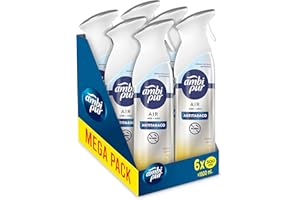AMBI PUR Ambipur Odświeżacz powietrza W Spray Antytytoniowy 6 x 300 ml, Odświeżacz zapachów tytoniu, Odświeżacz powietrza w domu z zapachem cytrusowym, eliminuje zapachy tkanek