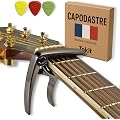 Capodastre pour Guitare Acoustique et Electrique - 3 Médiators - GARANTIE 5 ANS - Marque Française - Qualité Professionnelle