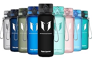 Super Sparrow Sports Water Bottle - 350ml & 500ml & 750ml & 1000ml - Non-Toxic BPA Free & Eco-Friendly Tritan Co-Polyester Plastic - For Running, Gym, Yoga, Outdoors and Camping