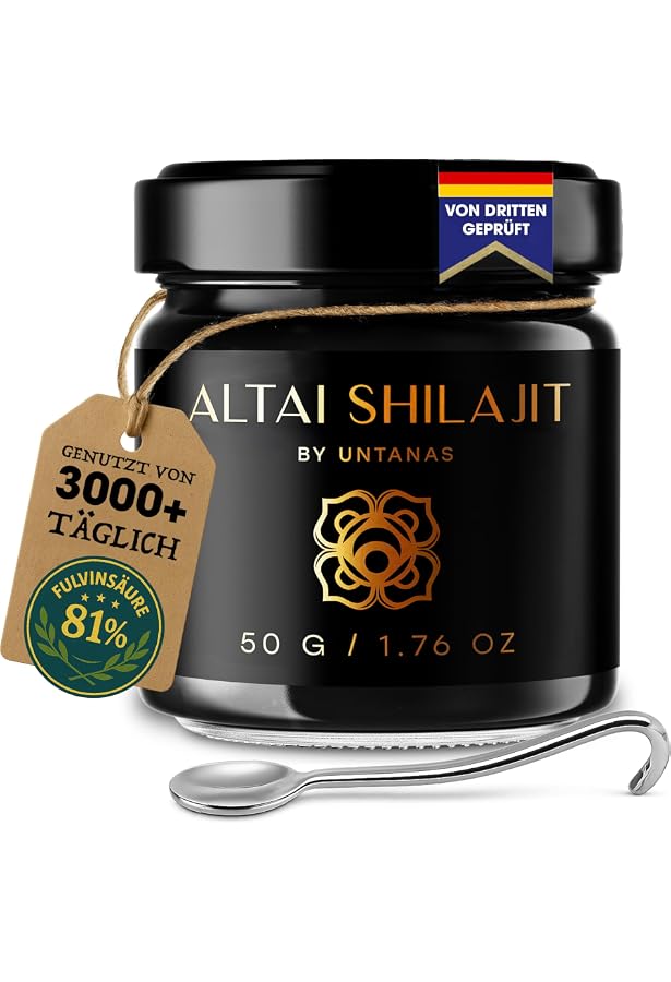 Shilajit Harz Aus Dem Himalaya – Reines Shilajit Mit 89% Fulvosäure, Laborgeprüft, Als Harz Oder Kapseln