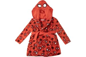 Mjuk Spiderman-morgonrock för pojkar och flickor, med huva och bä – Spiderman-hemmorgonrock varm och bekväm med fleecetyg och officiell design