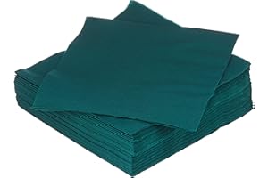 MORIGAMI SER4230240 Tovagliolo 40 x 40 2 veli, piega 1/4, 50 tovaglioli, 2 strati tinta unita con mantovana, verde