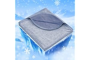 IKALIFE Kühldecke Leichte Kühlende Decke - 2 in 1 Doppelseitige Sommerdecke Q-Max>0,5 Dünne Selbstkühlende Decke Sommer Cooling Blanket zum Schlafen Kältedecke für Menschen Bett 130 x 180 cm Blau
